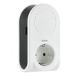 Adaptador con 3 clavijas usb cable enrollable +1 puerto usb a + 1 toma