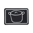 Alfombra cocina Mod. Ollas negro. 44x65 cm.