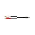 Cable audio 2 RCA M /Jack 3,5 mm M conectores. Ba&ntilde;o oro 2 m.