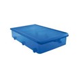 Caja 63 l. bajo cama c/ruedas tapa simple azul